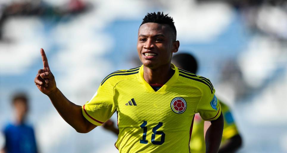 Óscar Cortés es una de las figuras de Colombia en el Mundial sub-20 que se cumple en Argentina, llegó a cuatro goles, mientras que Tomás Ángel ajusta tres. FOTO GETTY