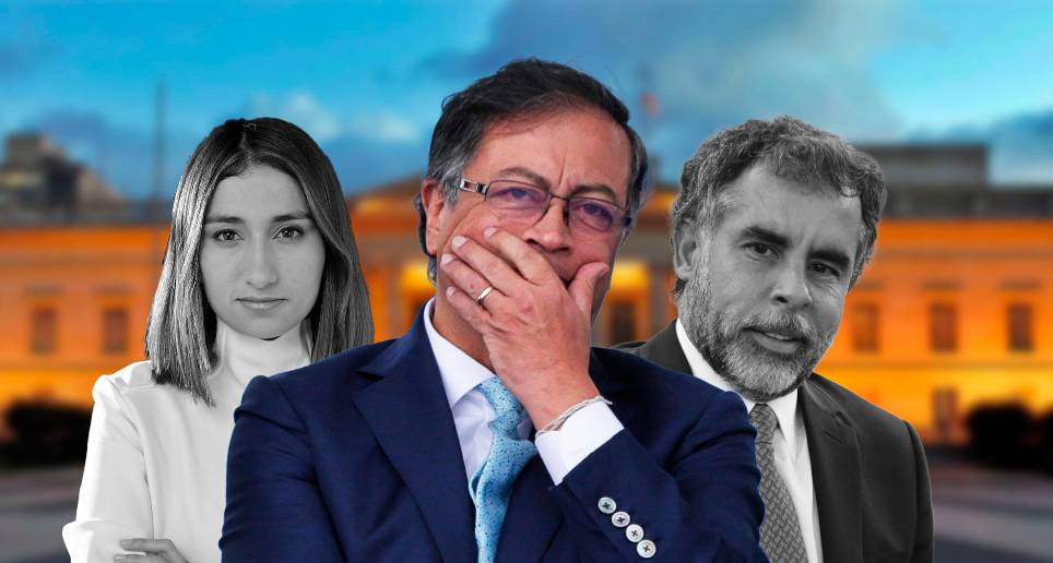 El presidente Gustavo Petro y los dos funcionarios salientes: Laura Sarabia y Armando Benedetti. FOTO: COLPRENSA-Twitter Laura Sarabia