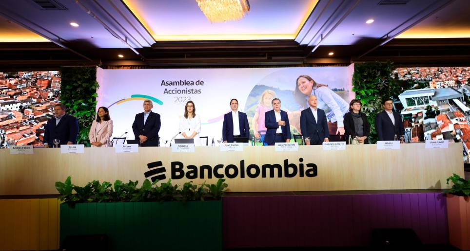 Los accionistas de Bancolombia recibirán un dividendo de $3.536 por acción este año. FOTO: Cortesía Bancolombia