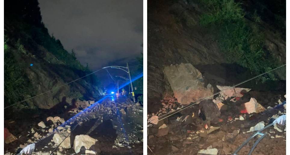 La vía a Santa Elena quedó obstruida luego de dos derrumbes ocurridos en la noche del pasado domingo 28 de mayo. FOTO: CORTESÍA DAGRD