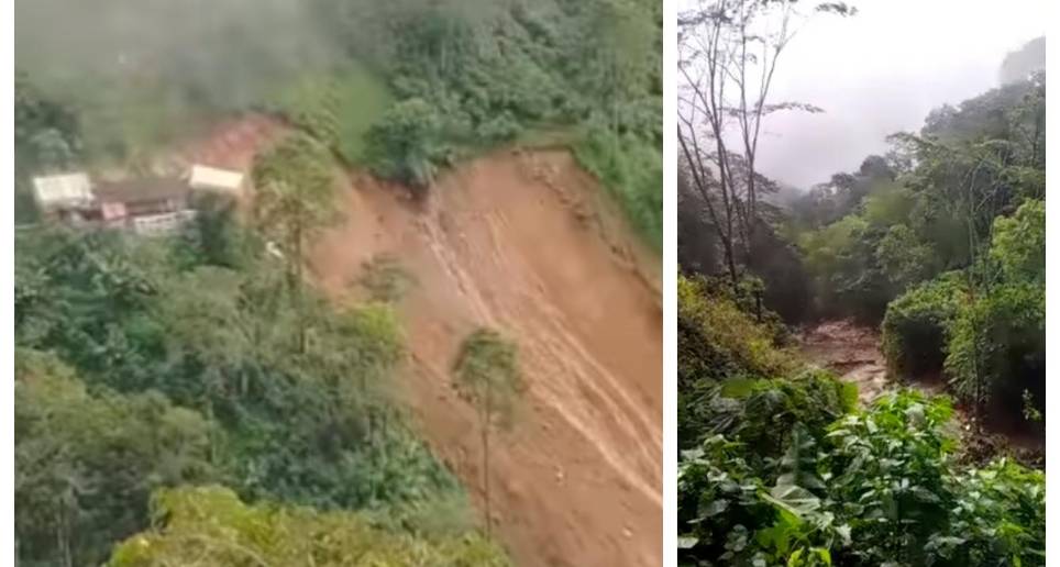 La ola invernal dejó viviendas y vías dañadas en el municipio de Támesis, Suroeste antioqueño. FOTO: CORTESÍA ALCALDÍA DE TÁMESIS