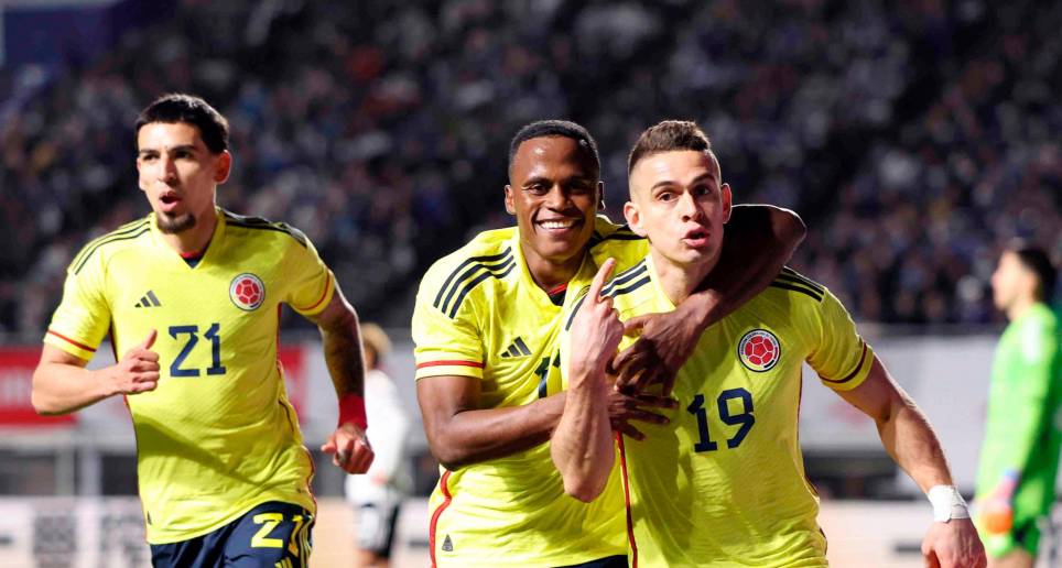 Rafael Santos Borré le dio el triunfo a Colombia en el amistoso ante Japón. FOTO EFE