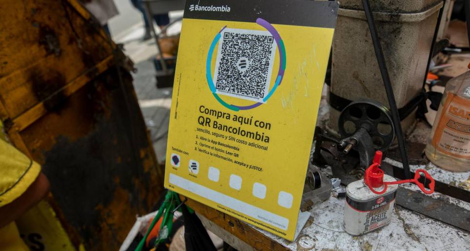 El QR de Bancolombia permite la recepción de transferencias sin necesidad de datáfono. FOTO: Camilo Suárez