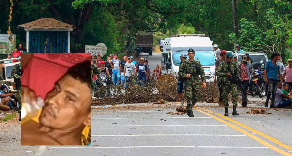 Jader Carpio Castillo (detalle) es la segunda víctima vinculada con las manifestaciones del paro minero en el Bajo Cauca. FOTOS: MANUEL SALDARRIAGA Y CORTESÍA