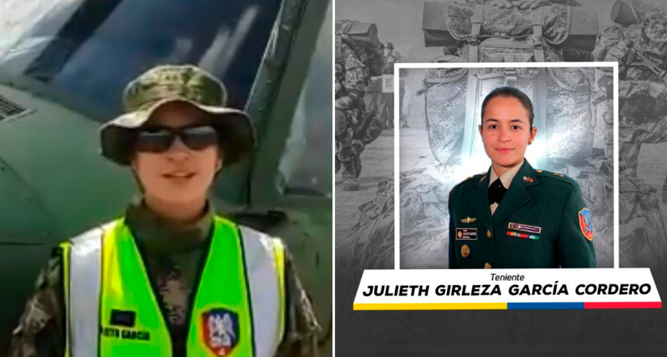 La teniente Julieth Girleza García hizo historia en 2019 cuando se convirtió en la primera mujer del Ejército Nacional en pilotar el helicóptero UH1N. FOTO CORTESÍA 