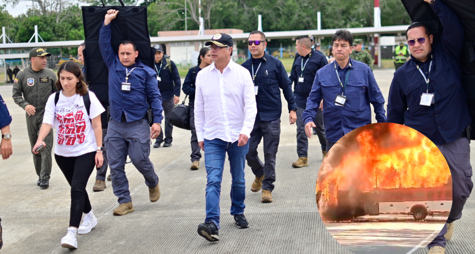 En la tarde del domingo 19 de marzo fueron quemados seis vehículos que se transportaban por las vías del Bajo Cauca antioqueño. FOTOS: CORTESÍA