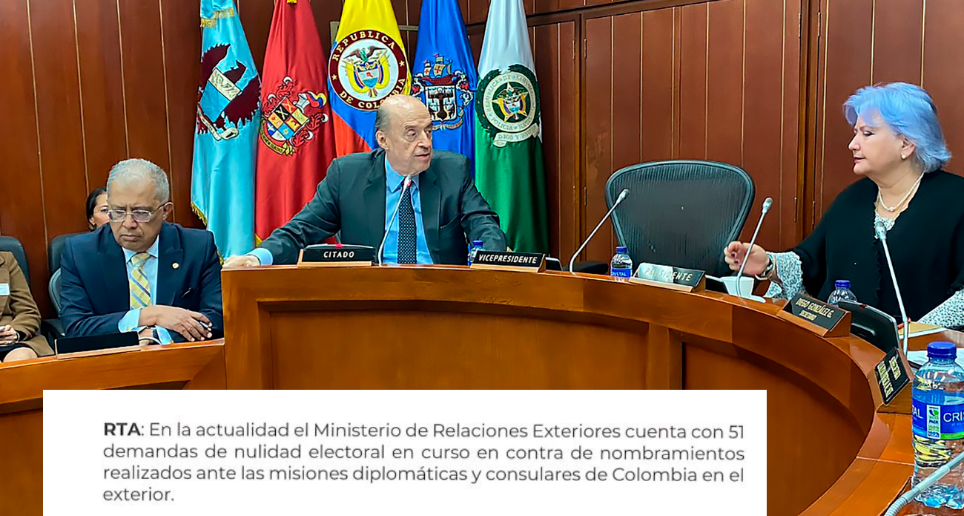 Leyva acudió a un debate en el Senado, pero dejó plantada a la Comisión Segunda de la Cámara, donde se reveló que hay 51 demandas en curso por los nombramientos diplomáticos. FOTO CORTESÍA