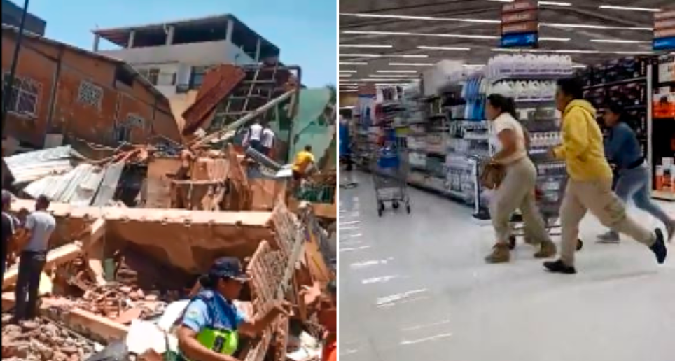En zonas públicas afectadas y supermercados se vivieron momentos de pánico este sábado con el temblor registrado en la provincia del Guayas, en Ecuador. FOTO CAPTURAS DE VIDEO