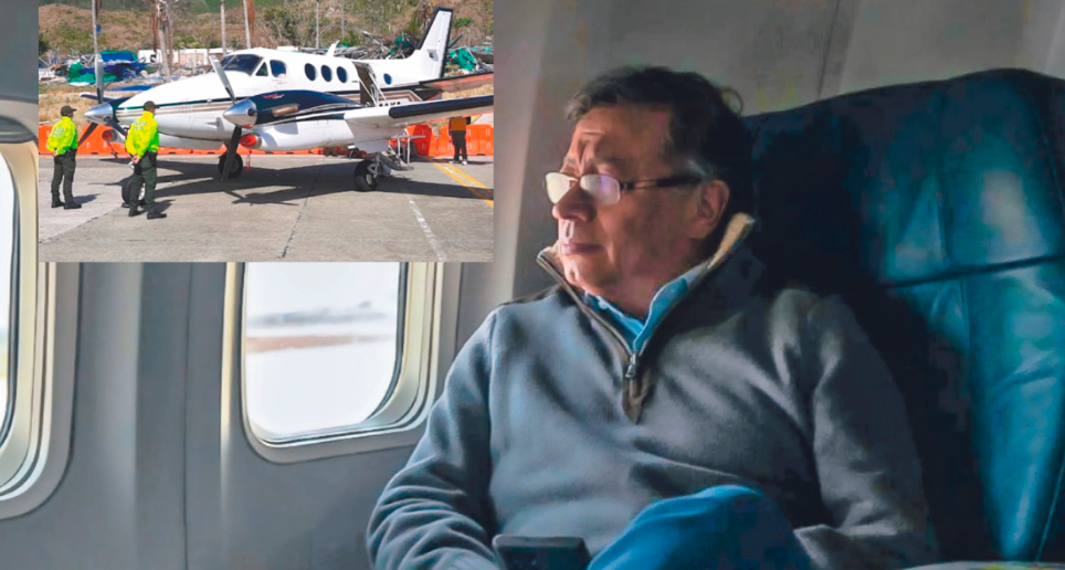 Petro gastó unos $38 millones diarios en vuelos de Sadi SAS durante 21 días en la antesala de la segunda vuelta. En la foto detalle el avión de esa compañía sorprendido con cocaína en Providencia. FOTOS CORTESÍA
