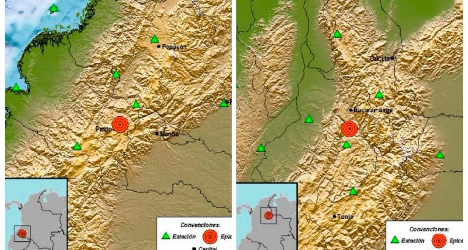 El Servicio Geológico Colombiano informó sobre los dos temblores, ocurridos con unos 10 minutos de diferencia. FOTOS Cortesía