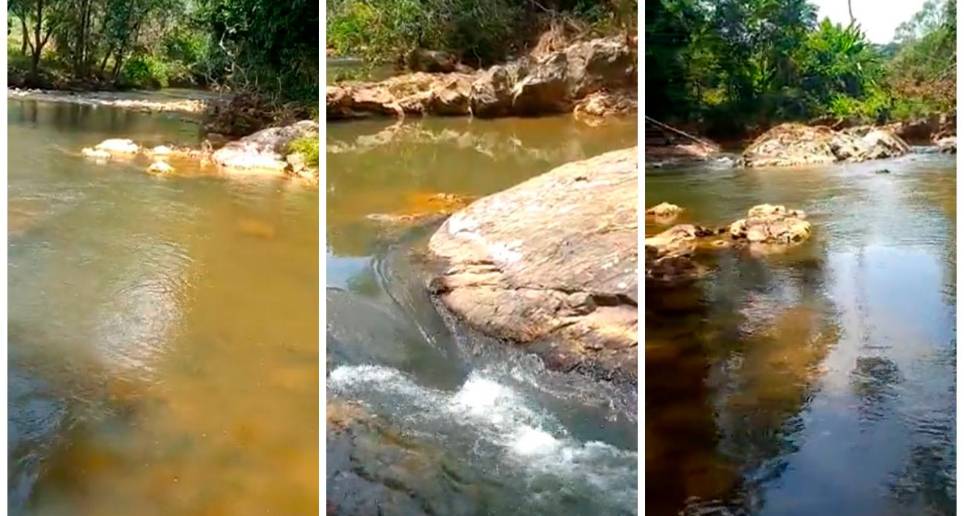 El gobernador Aníbal Gaviria publicó videos en los que muestra quebradas de El Bagre. FOTO Captura de video