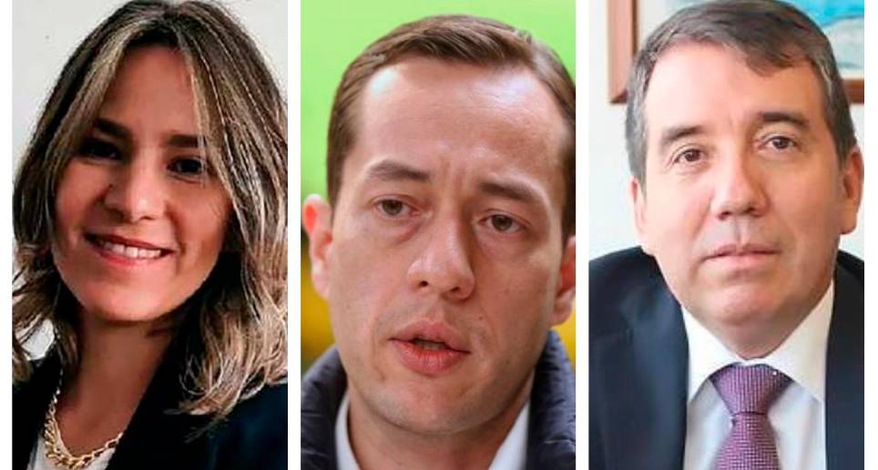 Sara Vélez, Andrés Barreto y Jorge Valencia salen de la CREG.. FOTO Archivo