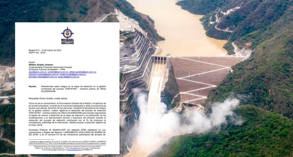 Declarado desierto el proceso, EPM adelantará una nueva solicitud pública de ofertas para conseguir el constructor que termine las etapas 5 a la 8 de Hidroituango. FOTO: EL COLOMBIANO