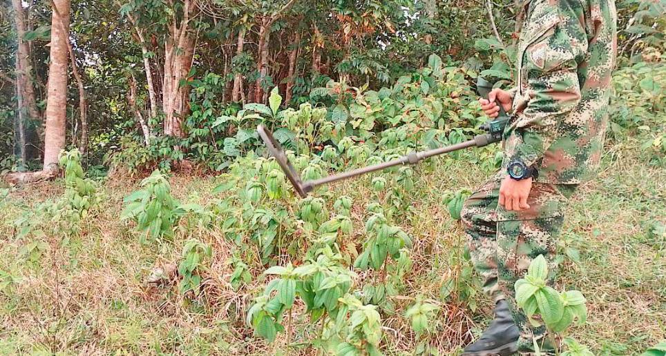 El Ejército Nacional encontró dos minas antipersonal y una carga de explosivos en Chocó. Foto: Ejército Nacional. 