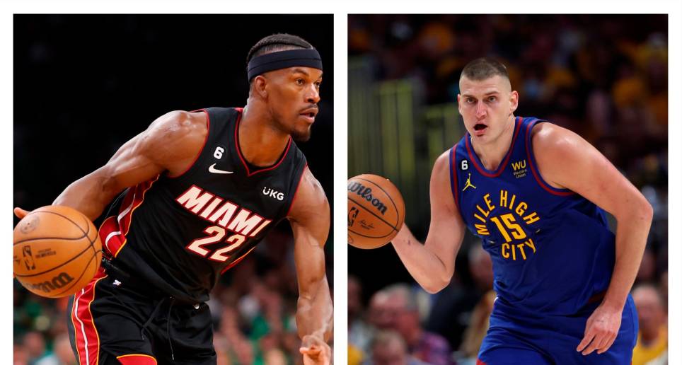 Jimmy Butler y Nikola Jokic. FOTOS GETTY