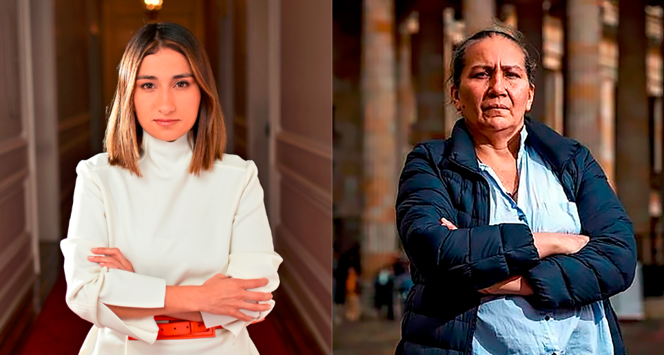Laura Sarabia, jefe de gabinete de Gustavo Petro y Marelbys Meza, exniñera de la alta funcionaria. FOTO: Cortesía. 