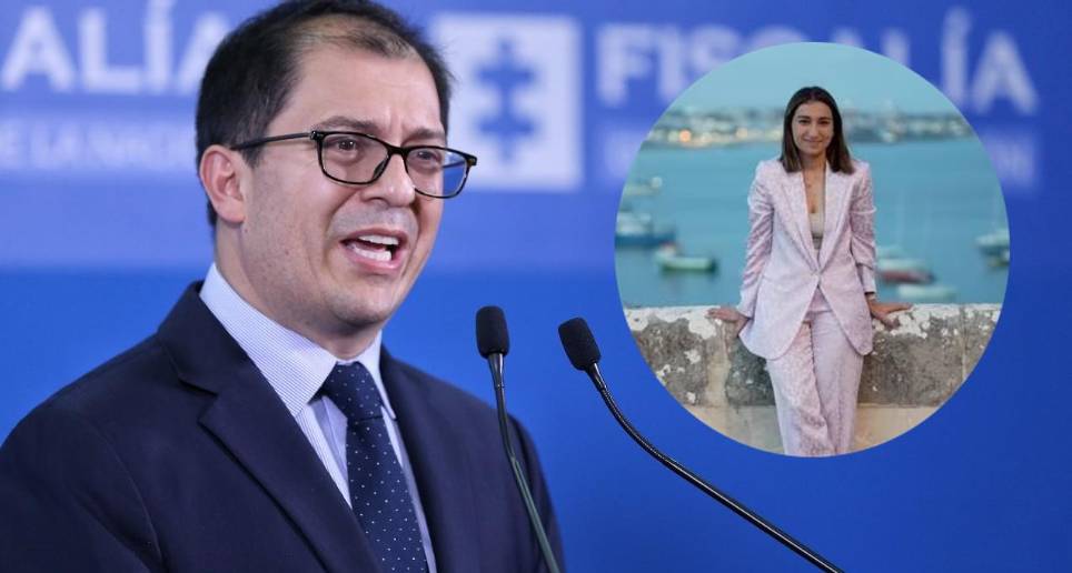 Laura Sarabia, jefe de gabinete de Gustavo Petro (derecha) y fiscal Francisco Barbosa. FOTO: Colprensa-Twitter @laurisarabia
