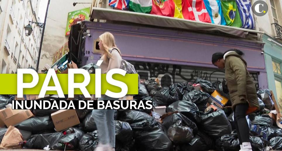 Montañas de basura en las calles de París