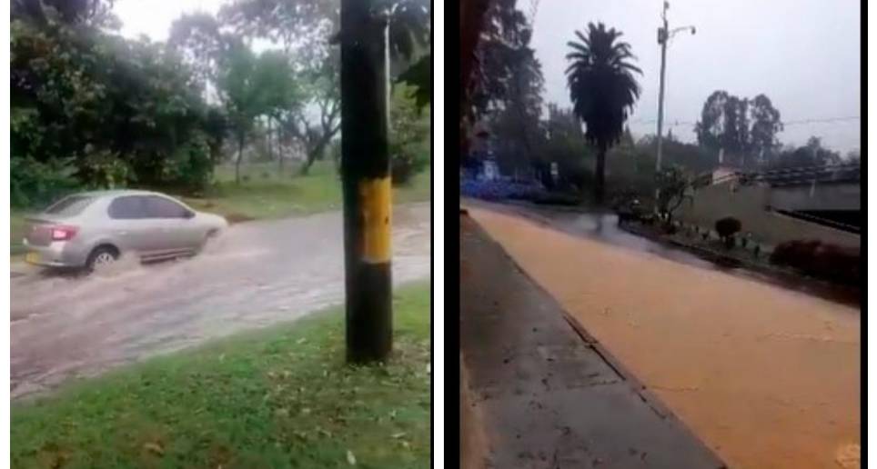En algunas zonas se presentaron inundaciones en las vías por causa de las fuertes lluvias. FOTOS Cortesía Denuncias Antioquia