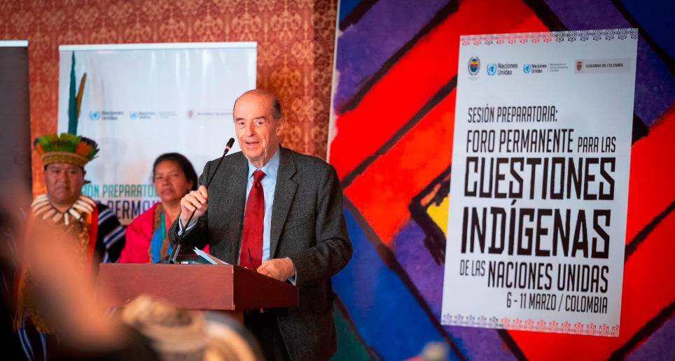 El canciller, Álvaor Leyva, fue citado ante el Congreso para hablar sobre el PND y los nombramientos en la carrera diplomática. FOTO: Cortesía Cancillería
