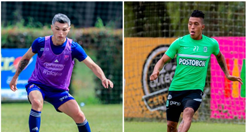 Daniel Torres por el DIM, y Sebastián Gómez por Nacional, dos protagonistas del clásico antioqueño. FOTOS JUAN ANTONIO SÁNCHEZ