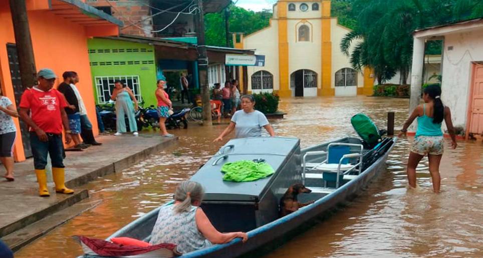 En Puerto Triunfo fueron diez las viviendas que colapsaron por causa de las inundaciones. FOTO: Cortesía