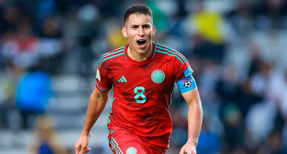 Gustavo Puerta anotó uno de los goles con los que Colombia venció 2-1 a Japón en el torneo Esperanzas de Toulón de 2022. FOTO gETTY