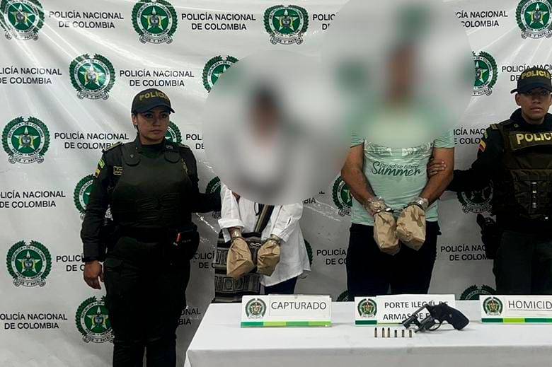 Los dos presuntos responsables del hecho fueron capturados en Itagüí, hacia donde huyeron tras el hecho. FOTO: Cortesía 