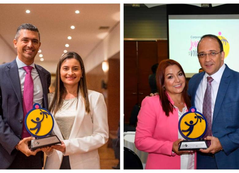 Los mandatarios de Itagüí y Envigado asistieron a la entrega de los reconocimientos. FOTO: Cortesía.
