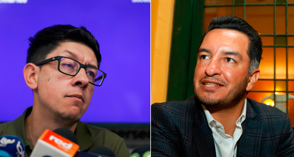 El director de la SAE, Daniel Rojas, y el secretario de Transparencia de la Presidencia, Andrés Idárraga. FOTO: COLPRENSA