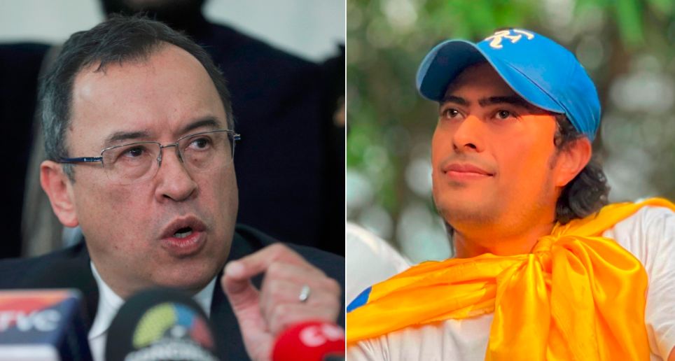 El ministro del Interior, Alfonso Prada, y el hijo del presidente, Nicolás Petro. Foto Cortesía