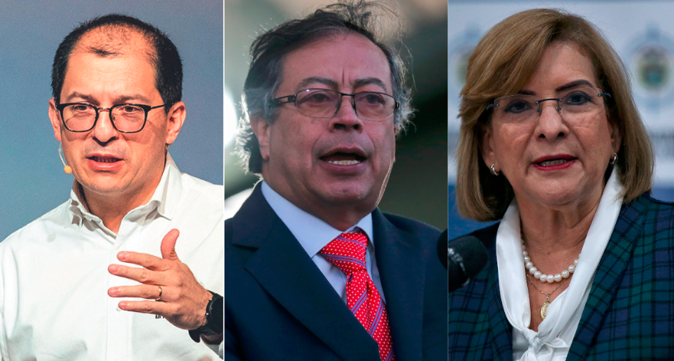 El fiscal Francisco Barbosa, el presidente Gustavo Petro y la procuradora Margarita Cabello. FOTO: COLPRENSA