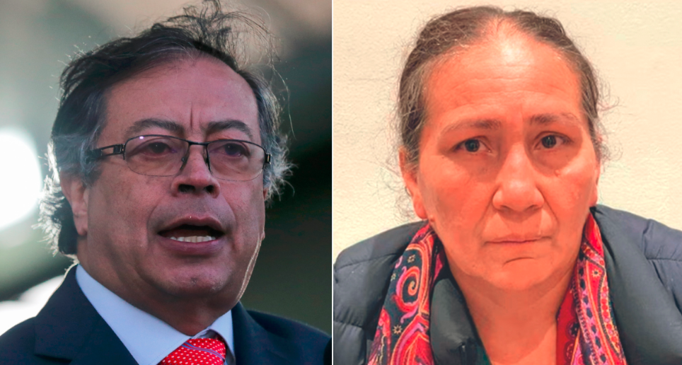 El presidente Gustavo Petro y la exniñera del hijo de Laura Sarabia, Marelbys Meza. FOTO: CORTESÍA