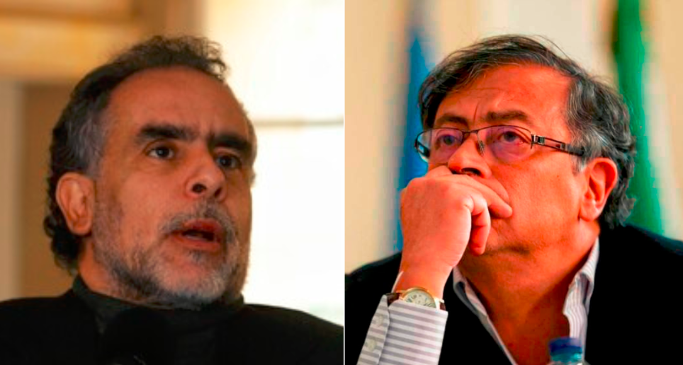 El embajador de Colombia en Venezuela, Armando Benedetii, y el presidente Gustavo Petro. FOTO: CORTESÍA