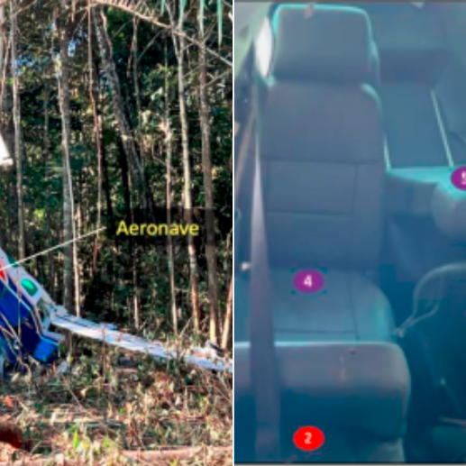 Imagenes del accidente aéreo reportado el pasado 1 de mayo. En él murieron 3 adultos y 3 niños permanecen peridos. FOTO: INFORME