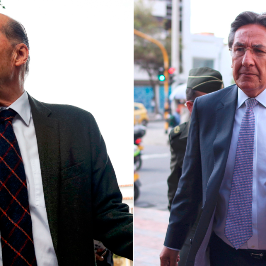 El canciller Álvaro Leyva y el exfiscal general Néstor Humberto Martínez. FOTO: COLPRENSA
