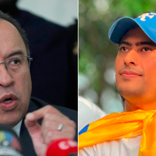 El ministro del Interior, Alfonso Prada, y el hijo del presidente, Nicolás Petro. Foto Cortesía