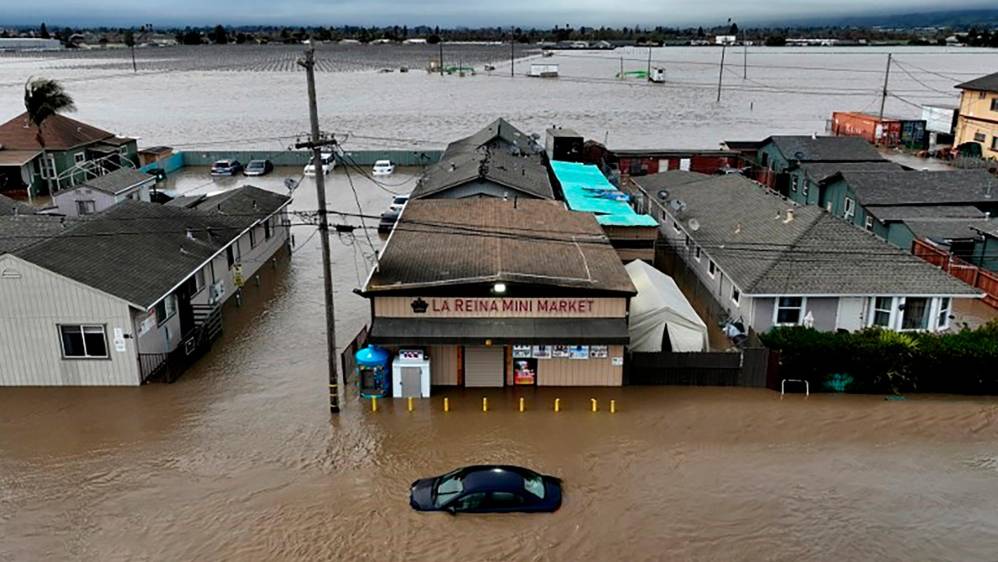 El estado de California en EE.UU. ajusta más de dos semanas inundada y las lluvias continúan. Foto: Getty