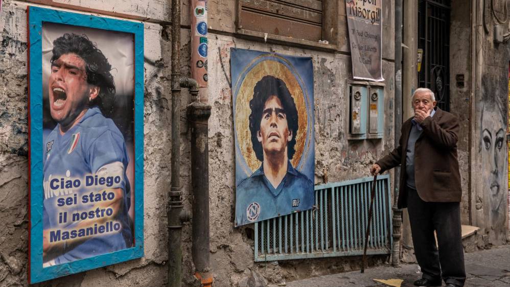 Maradona es recordado con mucho cariño en Nápoles, Italia, donde el “niño de oro” jugó varios años en el SSC Napoli. Foto: Getty Images.