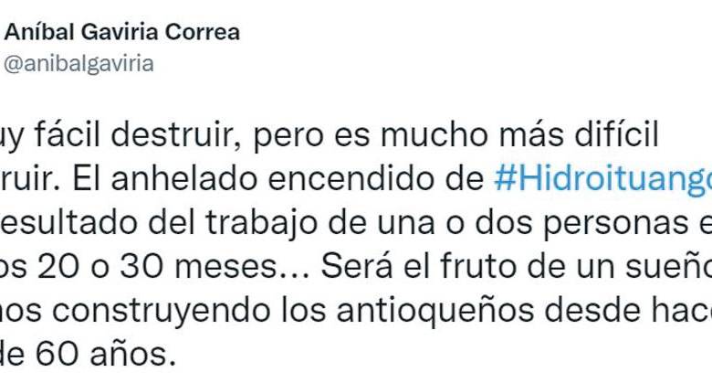 El gobernador de Antioquia se refirió al proyecto de Hidroituango. FOTO: CORTESÍA