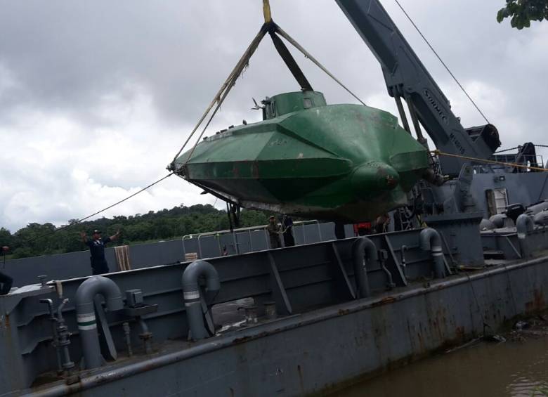 El sumergible tiene capacidad para transportar hasta cuatro toneladas de droga. FOTO: ARMADA