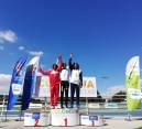 Antioquia se subió varias veces al podio en atletismo. Una de las medallas de oro fue ganada por María Alejandra Murillo en los 400 con vallas y una fuerte pelea con el Valle. FOTO cortesía supérate 