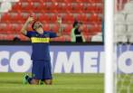El festejo del antioqueño Edwin Cardona en suelo paraguayo. FOTO REUTERS