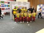 Esta es la delegación masculina que puso un punto muy alto en el Panamericano de gimnasia artística. FOTO cortesía FCG