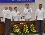Los delegados de Cuba y Noruega fueron una vez más garantes en la firma de un nuevo acuerdo entre el Gobierno y las Farc. FOTO Cortesía Oficina alto comisionado 