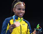 Ingrit Valencia, medalla de bronce en los Olímpicos de Río 2016. FOTO AFP.