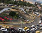 Así estaba la glorieta de La Aguacatala en la tarde de este martes. CORTESÍA: GUARDIANES ANTIOQUIA