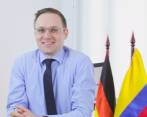 Thorsten Kötschau, presidente ejecutivo de la Cámara de Industria y Comercio Colombo-Alemana, invitó a 175 pyme colombianas a capacitarse en conductas responsables. FOTO CORTESÍA.