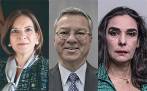 Margarita Cabello (izq), Leonardo Espinosa (cen) y Clara González (der), los tres ternados por el presidente Duque para ser fiscal ad hoc. FOTO colprensa y cortesía