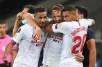 Sevilla alcanzó su sexta corona en la Liga de Europa, al vencer 3-2 al Inter de Milán. FOTO AFP